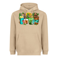 Mushroom bear coffee cups Heavyweight Hoodie - Zillion Design Studio
