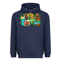 Navy bear coffee cups Heavyweight Hoodie - Zillion Design Studio