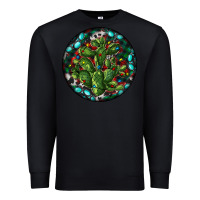 Black Christmas Santa Claus round Premium Sweatshirt - RanaPortraitStore