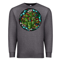 Charcoal Heather Christmas Santa Claus round Premium Sweatshirt - RanaPortraitStore
