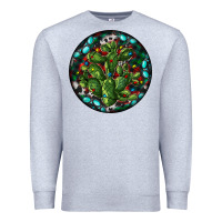 Heather Grey Christmas Santa Claus round Premium Sweatshirt - RanaPortraitStore