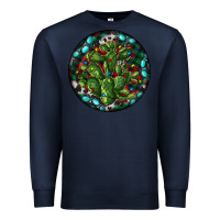 Navy Christmas Santa Claus round Premium Sweatshirt - RanaPortraitStore