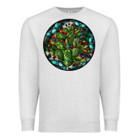 Oatmeal Heather Christmas Santa Claus round Premium Sweatshirt - RanaPortraitStore
