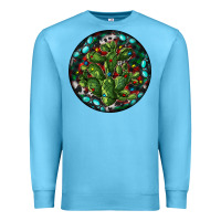 Ocean Blue Christmas Santa Claus round Premium Sweatshirt - RanaPortraitStore