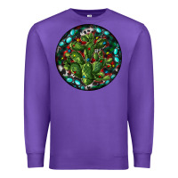 Purple Christmas Santa Claus round Premium Sweatshirt - RanaPortraitStore