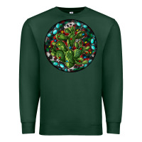 Sports Green Christmas Santa Claus round Premium Sweatshirt - RanaPortraitStore