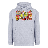 Heather Grey baseball and softball coffee cups Heavyweight Hoodie - Zillion Design Studio
