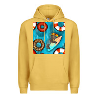 Antique Gold koala at the pool seamless pattern Premium Hoodie - BundleAndBundleShop
