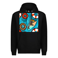 Black koala at the pool seamless pattern Premium Hoodie - BundleAndBundleShop