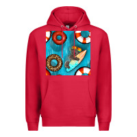 Cardinal koala at the pool seamless pattern Premium Hoodie - BundleAndBundleShop