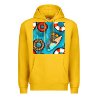 Lemon koala at the pool seamless pattern Premium Hoodie - BundleAndBundleShop