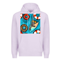 Lilac koala at the pool seamless pattern Premium Hoodie - BundleAndBundleShop