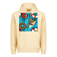 Pina Colada koala at the pool seamless pattern Premium Hoodie - BundleAndBundleShop