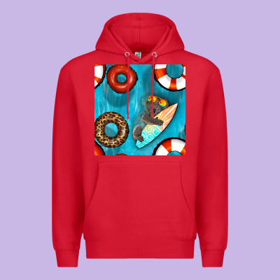 Koala At The Pool Seamless Pattern Premium Hoodie Designed By Bundleandbundleshop