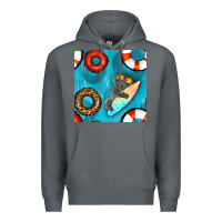Rock koala at the pool seamless pattern Premium Hoodie - BundleAndBundleShop