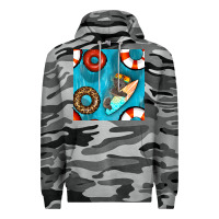 Slate Camo koala at the pool seamless pattern Premium Hoodie - BundleAndBundleShop