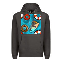 Smoke koala at the pool seamless pattern Premium Hoodie - BundleAndBundleShop