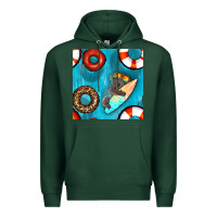 Sports Green koala at the pool seamless pattern Premium Hoodie - BundleAndBundleShop