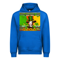 Cobalt saint patricks cow and hat with sunflower and shamrock Urban Hoodie - Artiststas