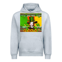 Heather Grey saint patricks cow and hat with sunflower and shamrock Urban Hoodie - Artiststas
