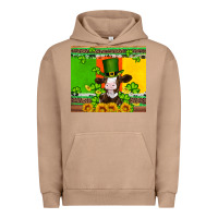 Pigment Burro saint patricks cow and hat with sunflower and shamrock Urban Hoodie - Artiststas