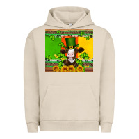 Pigment French Oak saint patricks cow and hat with sunflower and shamrock Urban Hoodie - Artiststas