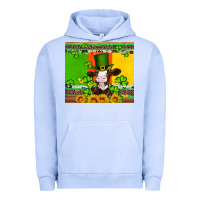 Pigment Grape Ice saint patricks cow and hat with sunflower and shamrock Urban Hoodie - Artiststas
