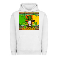 Pigment Lunar Rock saint patricks cow and hat with sunflower and shamrock Urban Hoodie - Artiststas