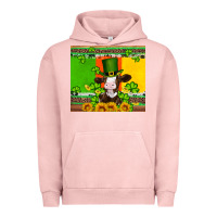 Pigment Salmon saint patricks cow and hat with sunflower and shamrock Urban Hoodie - Artiststas