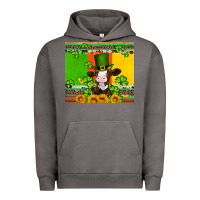 Pigment Tornado saint patricks cow and hat with sunflower and shamrock Urban Hoodie - Artiststas