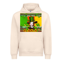 Sandshell saint patricks cow and hat with sunflower and shamrock Urban Hoodie - Artiststas