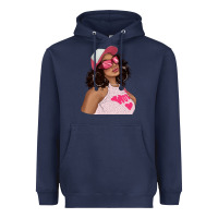 Navy pink sunglasses afro black girl Heavyweight Hoodie - texasbilliewilder