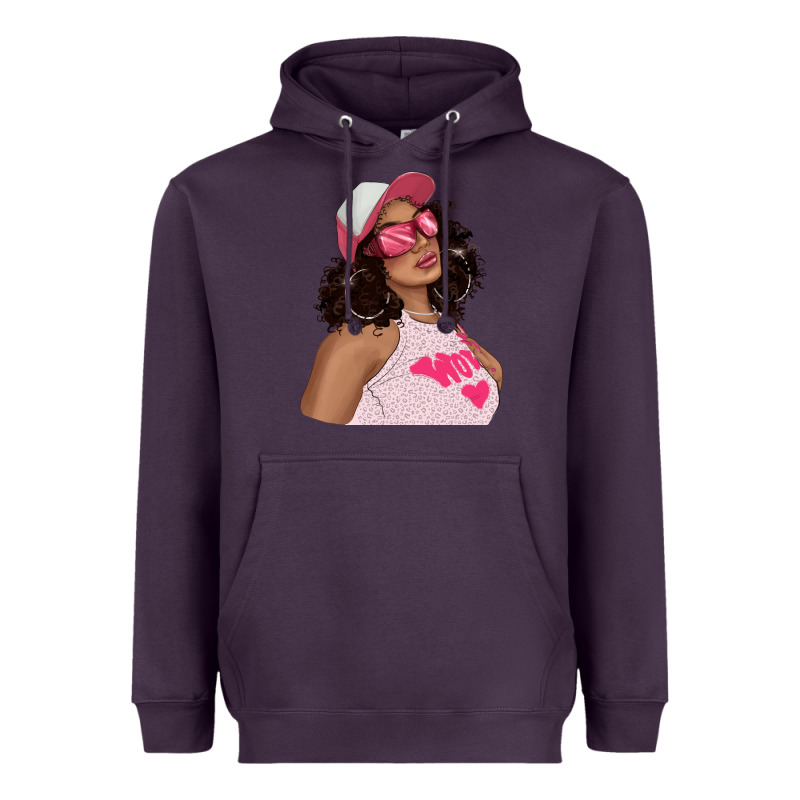 Pink Sunglasses Afro Black Girl Heavyweight Hoodie by texasbilliewilder | Teevron