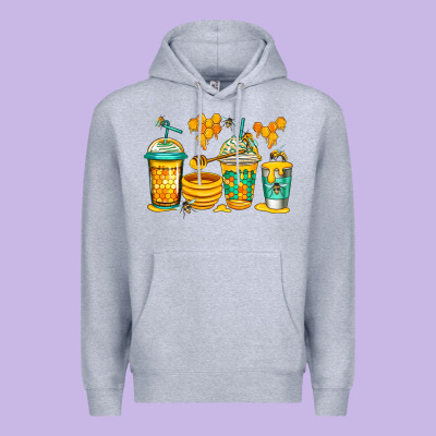 Bumble Bee Honey Coffee Premium Hoodie Designed By Jasminsmagicworld