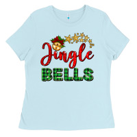 Baby Blue christmas jingle bells Ladies Tee - BarkalooDesign