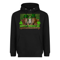 Black happy st. patrick's day horses with leprechaun hat and bandana Heavyweight Hoodie - RanaPortraitStore