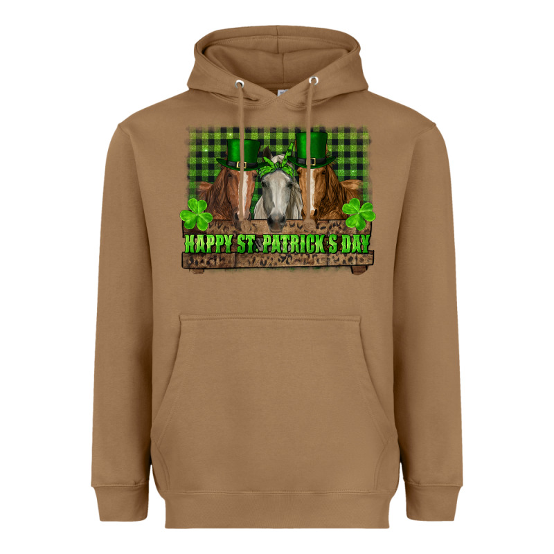 Happy St. Patrick's Day Horses With Leprechaun Hat And Bandana Heavyweight Hoodie by RanaPortraitStore | Teevron