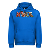 Cobalt noel with sock and reindeer Urban Hoodie - AdoDesignShop