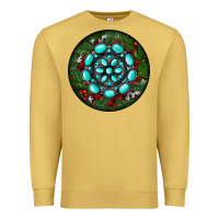 Antique Gold Christmas Round Turquoise Gemstone Premium Sweatshirt - RanaPortraitStore
