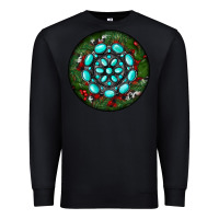 Black Christmas Round Turquoise Gemstone Premium Sweatshirt - RanaPortraitStore