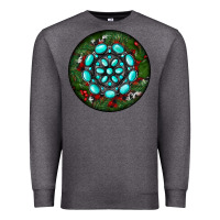 Charcoal Heather Christmas Round Turquoise Gemstone Premium Sweatshirt - RanaPortraitStore