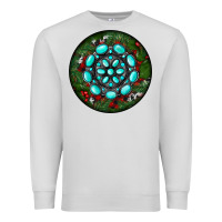 Dove Grey Christmas Round Turquoise Gemstone Premium Sweatshirt - RanaPortraitStore