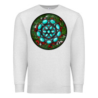 Oatmeal Heather Christmas Round Turquoise Gemstone Premium Sweatshirt - RanaPortraitStore