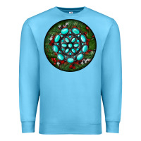 Ocean Blue Christmas Round Turquoise Gemstone Premium Sweatshirt - RanaPortraitStore