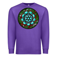 Purple Christmas Round Turquoise Gemstone Premium Sweatshirt - RanaPortraitStore