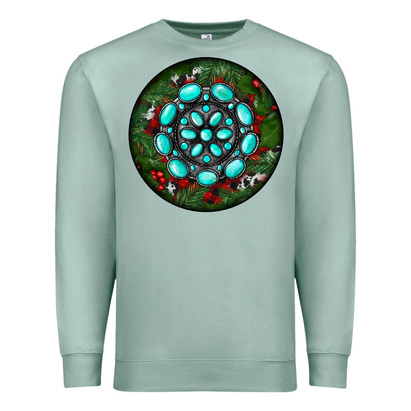 Christmas Round Turquoise Gemstone Premium Sweatshirt by RanaPortraitStore | Teevron