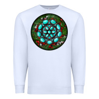 White Christmas Round Turquoise Gemstone Premium Sweatshirt - RanaPortraitStore
