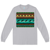 Moon Dust turquoise horse and bullskull aztec  pattern Long Sleeve Tee - BarkalooDesign