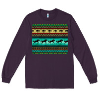 Plum turquoise horse and bullskull aztec  pattern Long Sleeve Tee - BarkalooDesign