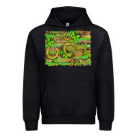 Black horseshoe shamrock leopard wood glitter background Urban Hoodie - Artiststas